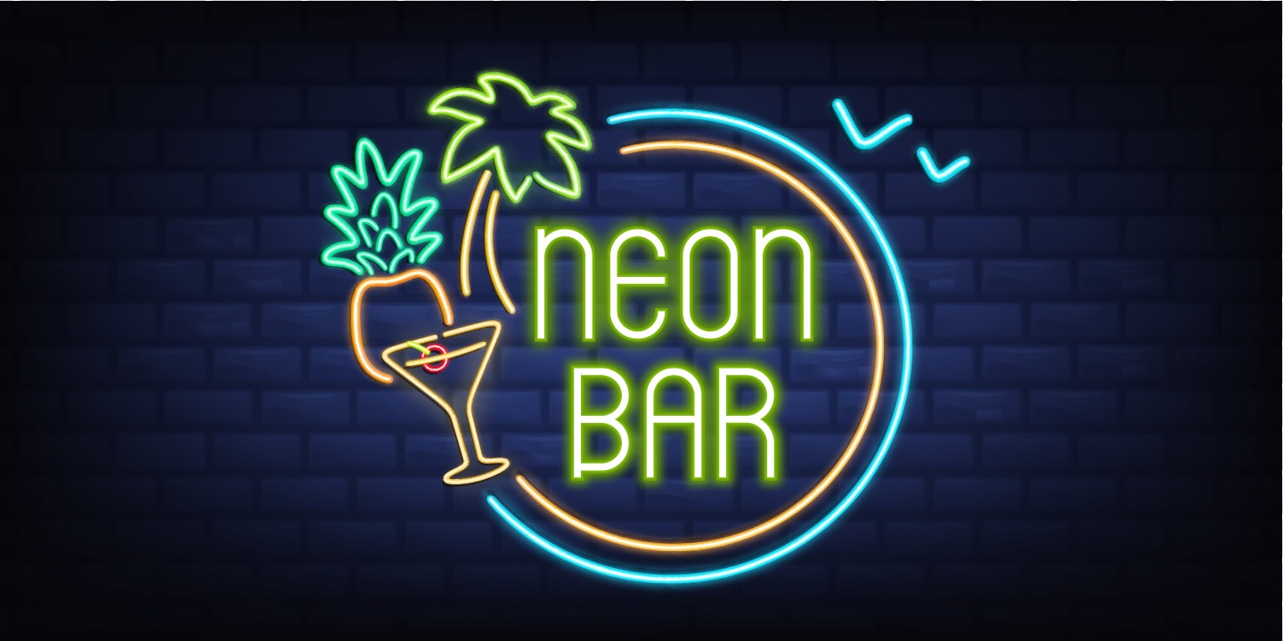 Przykładowa czcionka Neon Bar #2